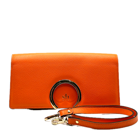 CHIC baguette leather bag with shoulder strap