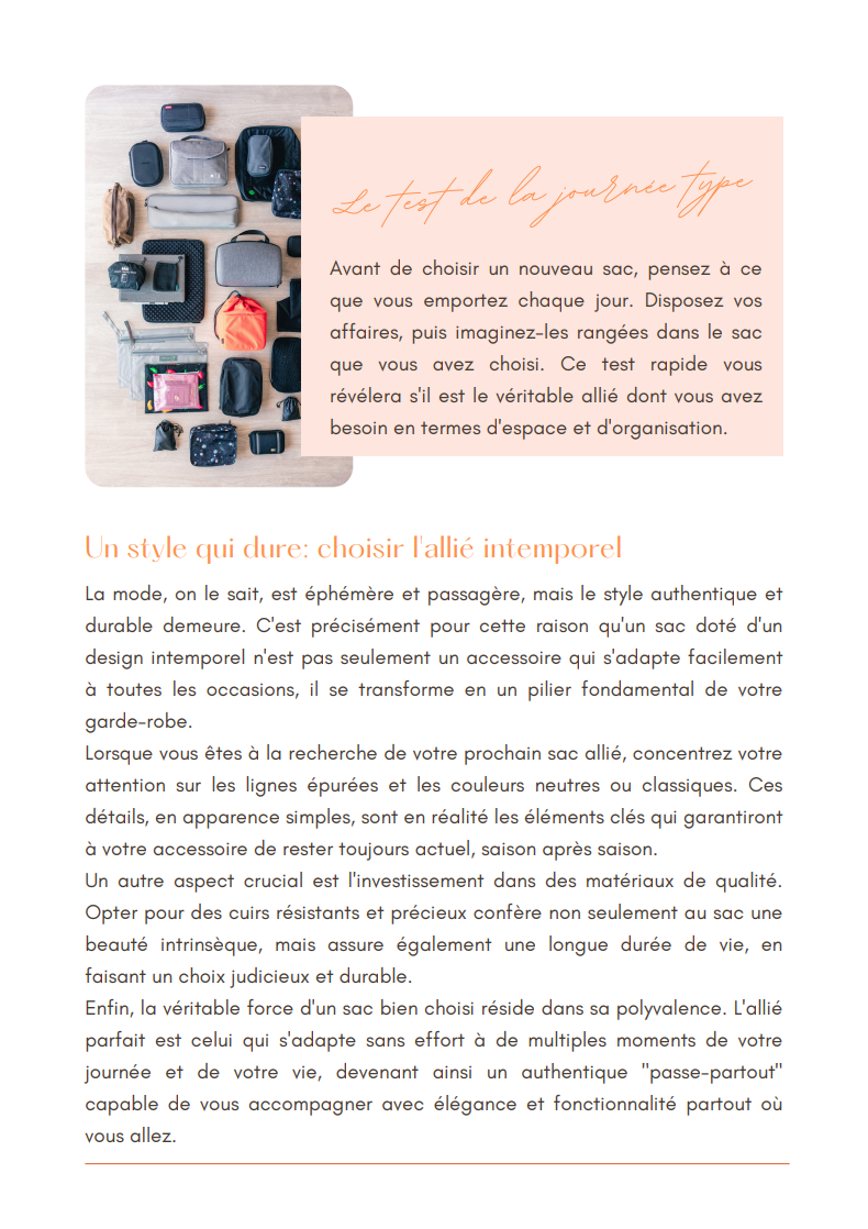 Votre sac, votre allié