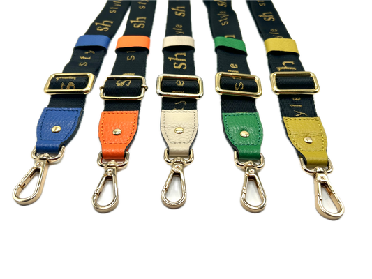 COOL adjustable fabric and leather shoulder strap